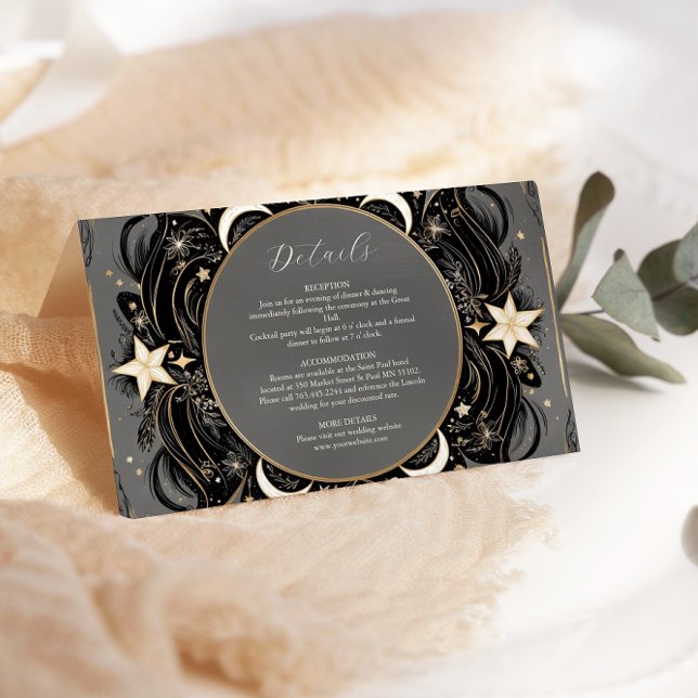 Celestial Mystical Moon Starry Night Boho Wedding Enclosure Card (Creator Uploaded)