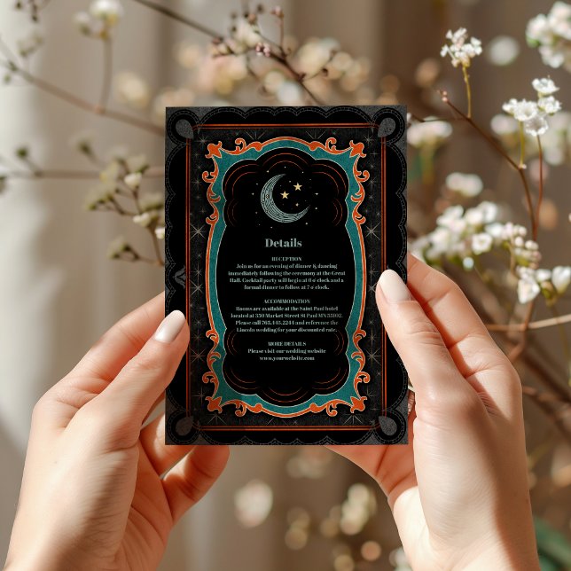 Celestial Mystical Moon Starry Night Wedding Enclosure Card (Creator Uploaded)