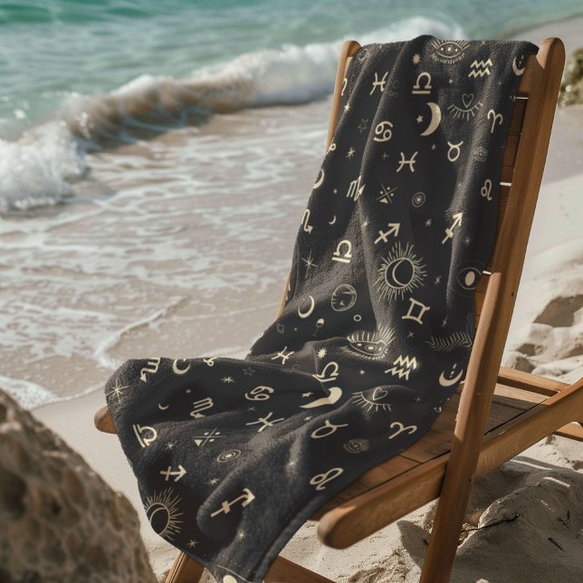 Celestial Mystical Seamless Pattern Beach Towel (Creator Uploaded)
