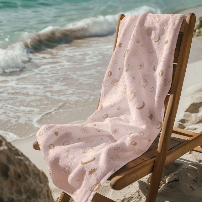 Celestial Mystical Seamless Pattern Beach Towel (Creator Uploaded)