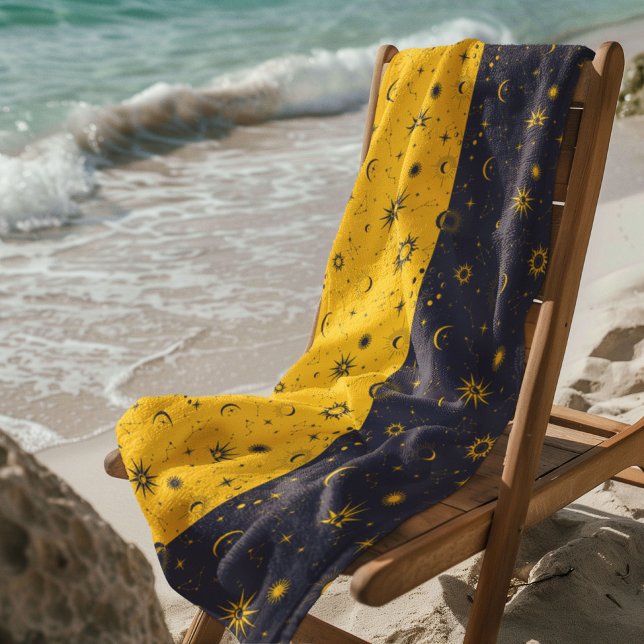 Celestial Mystical Seamless Pattern Beach Towel (Creator Uploaded)
