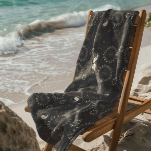 Celestial Mystical Seamless Pattern Beach Towel