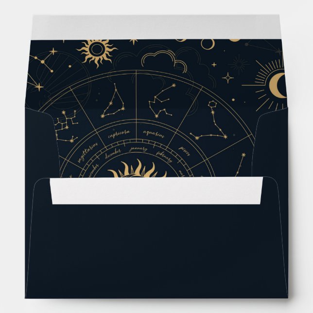 Celestial Mystical Star sign 5x7 Invitation Envelope (Back (Bottom))