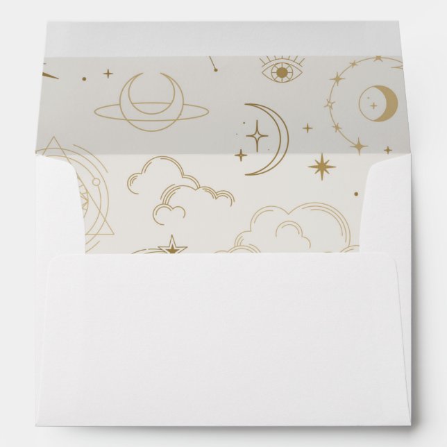 Celestial Mystical Star sign 5x7 wedding envelope (Back (Bottom))