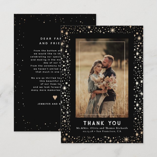Celestial & Mystical Starry Night Thank You Photo (Front/Back)