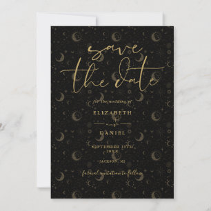 Celestial Mystical Stars And Moon QR Code Wedding Save The Date