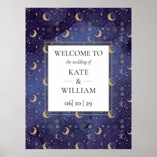 Celestial Mystical Wedding Welcome Sign (Front)