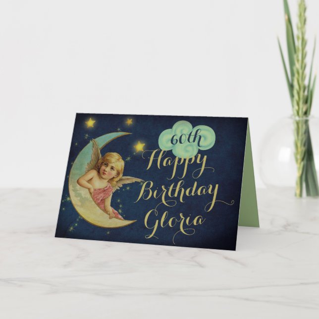 Celestial Name and Age Custom Birthday Card (Front)