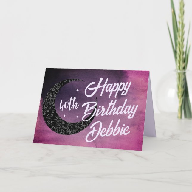 Celestial Name and Age Custom Birthday Card (Front)