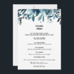 Celestial Navy Blue Floral Kissing Menu<br><div class="desc">This celestial navy blue floral kissing menu is perfect for a modern wedding reception. The design features navy,  blue and indigo beautifully hand-drawn peonies,  neatly arranged into a charming bouquet.</div>