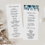 Celestial Navy Blue Floral Wedding Program<br><div class="desc">This celestial navy blue floral wedding program is perfect for a destination wedding. The design features navy,  blue and indigo beautifully hand-drawn peonies,  neatly arranged into a charming bouquet.</div>