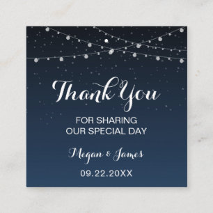Celestial Navy Blue Starry Night Wedding Favour Ta Square Business Card