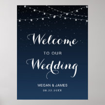 Celestial Navy Blue Starry Night Wedding Welcome