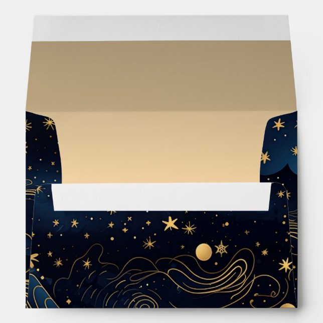 Celestial Navy Gold  Envelope (Back (Bottom))