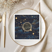 Celestial Navy Gold Monogram Wedding
