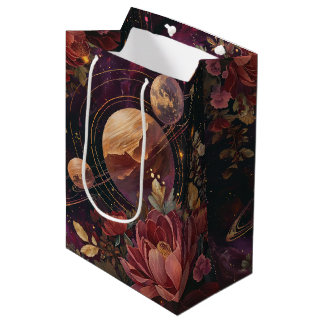 Celestial Nebula Crystal Planet Purple Medium Gift Bag