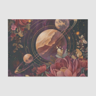 Celestial Nebula Crystal Planet Purple Tissue Paper
