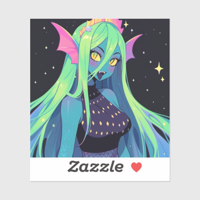 Celestial Neon Mermaid — Kawaii Cosmic Siren Vibes (Sheet)