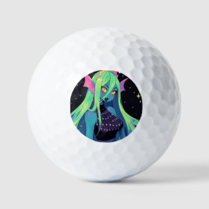 Celestial Neon Mermaid — Kawaii Cosmic Siren Vibes Golf Balls