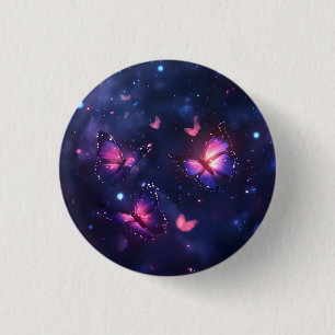 Celestial Night Butterfly Garden 3 Cm Round Badge