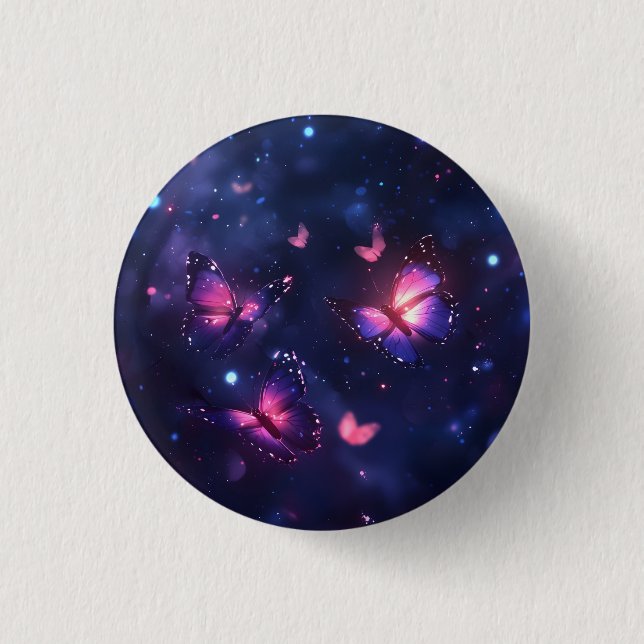 Celestial Night Butterfly Garden 3 Cm Round Badge (Front)