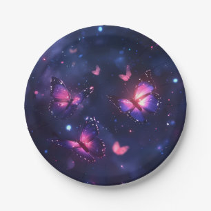 Celestial Night Butterfly Garden Paper Plate