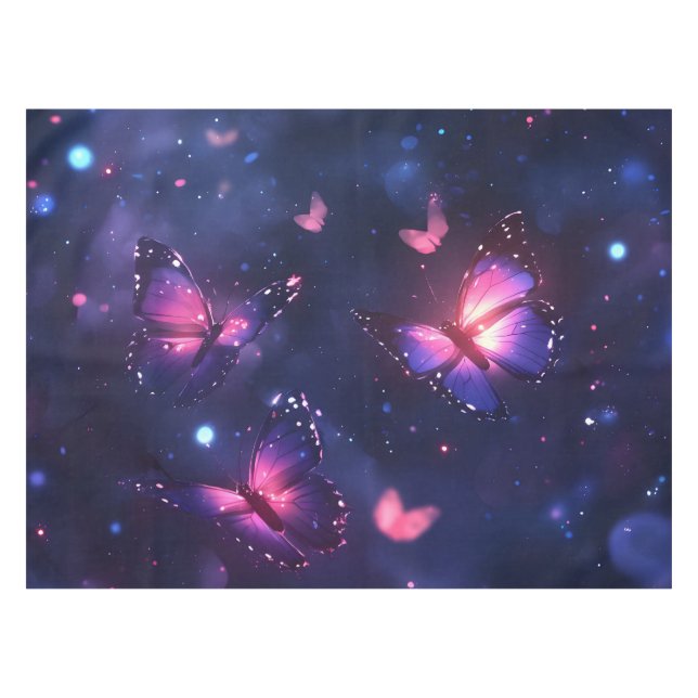 Celestial Night Butterfly Garden Tablecloth (Front (Horizontal))