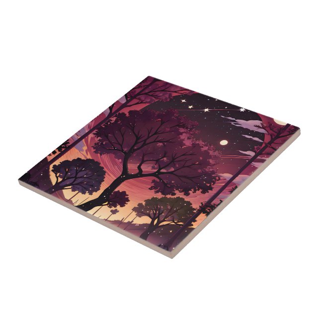 Celestial night ceramic tile (Side)