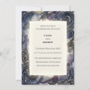 Celestial Night Sky Constellation Wedding Invitation