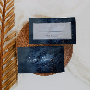 Celestial Night Sky   Gold Flat Wedding Place Card
