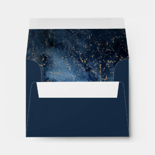Celestial Night Sky   Gold Self Addressed RSVP Envelope