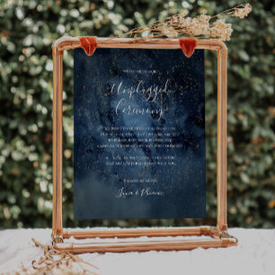 Celestial Night Sky   Gold Unplugged Ceremony Sign