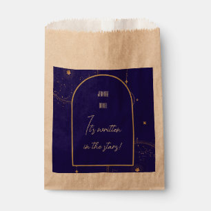 Celestial Night Sky Navy Blue and Gold Wedding Favour Bag
