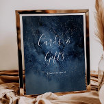 Celestial Night Sky | Silver Cards and Gifts Sign<br><div class="desc">This celestial night sky | silver cards and gifts sign is perfect for your enchanted under-the-stars wedding. The dark navy blue watercolor sky, dotted with silver stars, will set the tone for your evening boho outdoor wedding. Personalise it as you wish or keep it as is. Be sure to look...</div>