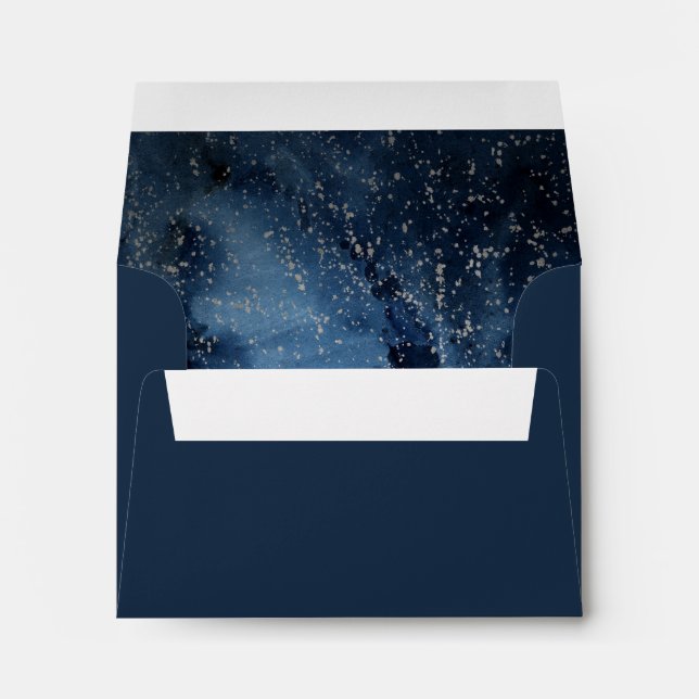 Celestial Night Sky | Silver Self Addressed RSVP Envelope (Back (Bottom))