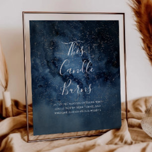 Celestial Night Sky Silver This Candle Burns Sign