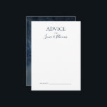 Celestial Night Sky | Silver Wedding Advice Card<br><div class="desc">This celestial night sky | silver wedding advice card is perfect for your enchanted under-the-stars wedding. The dark navy blue watercolor sky, dotted with silver stars, will set the tone for your evening boho outdoor wedding. Personalise it as you wish or keep it as is. Be sure to look through...</div>