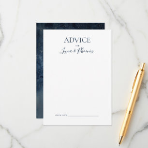 Celestial Night Sky   Silver Wedding Advice Card
