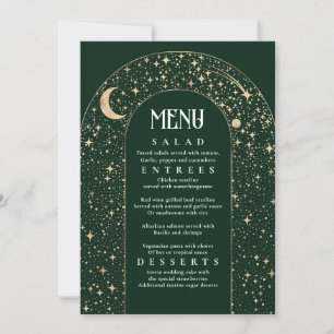 Celestial Night Sky Stars Arch Wedding Menu Invitation