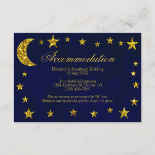 Celestial Night Sky Wedding Accommodation Enclosure Card