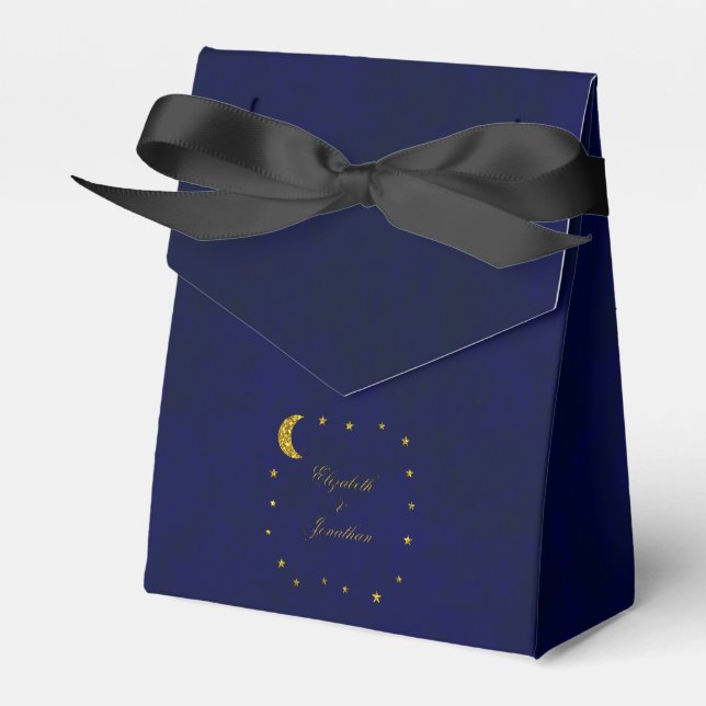 Celestial Night Sky Wedding Favour Box (Front Side)
