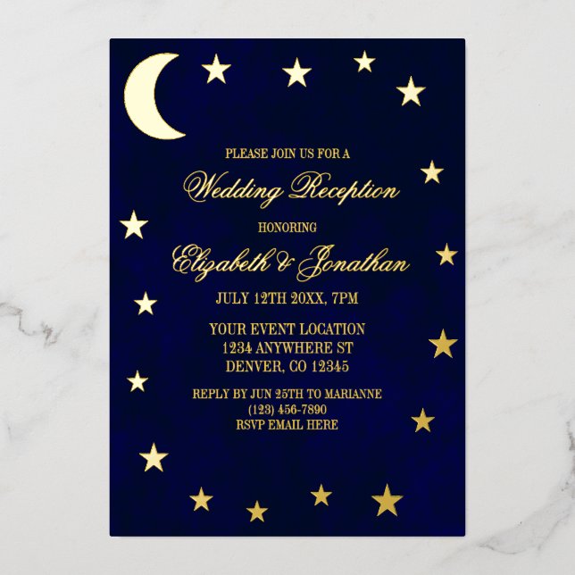 Celestial Night Sky Wedding Reception (Front)