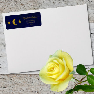 Celestial Night Sky Wedding Return Address Label