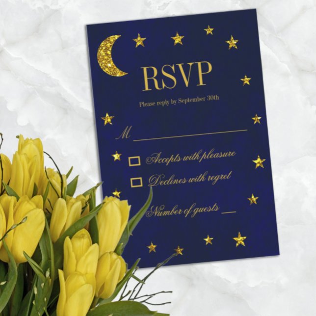 Celestial Night Sky Wedding RSVP Card (Creator Uploaded)