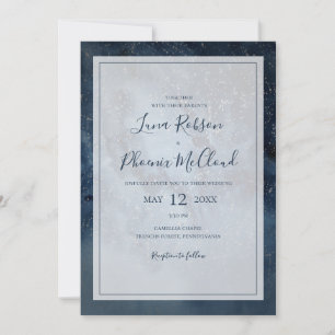 Celestial Night Sky With Frame Casual Wedding Invitation