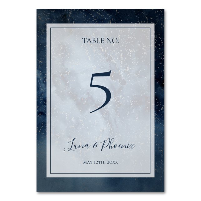 Celestial Night Sky With Frame Table Number (Front)