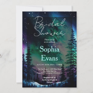 Celestial Northern Lights Bridal Shower Invitation