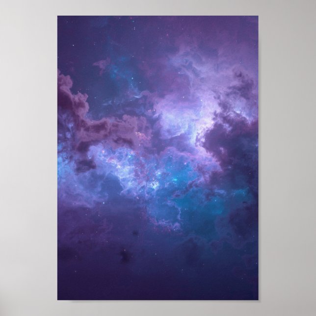 Celestial Opalescent Nebula Plum Wall Art (Front)