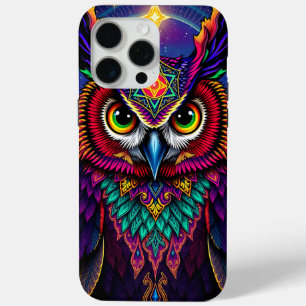Celestial Owl Art: Starry Galaxy Cosmos iPhone 15 Pro Max Case