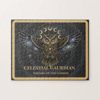 Celestial Owl Cosmic Guardian Jigsaw Puzzle